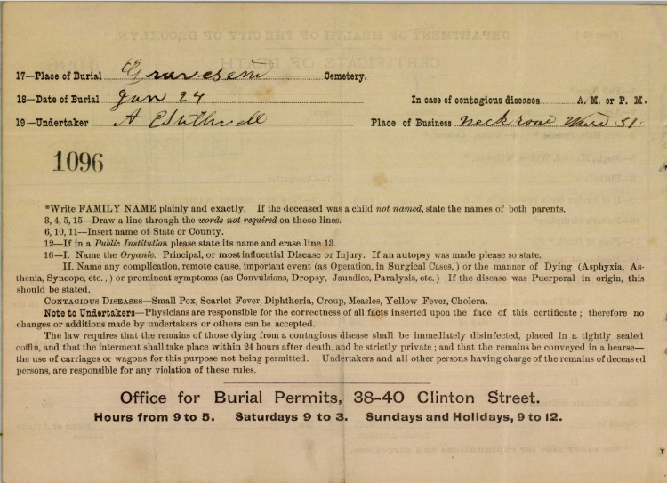 Albert Kuntze Sr's Certificate of Death