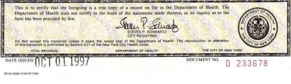 Albert Leier's Certificate of Death