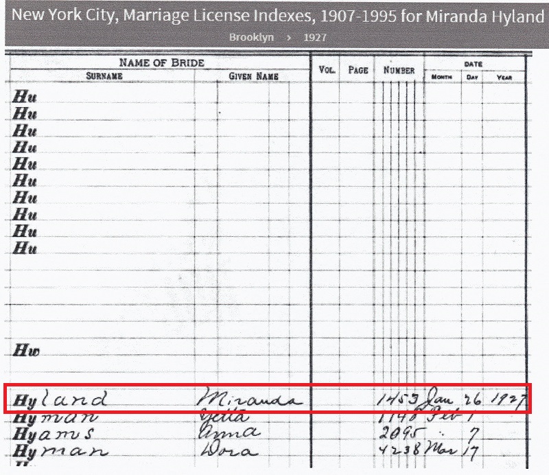 Record of Application for Marriage License for Albert Leier and Miranda Hettrich