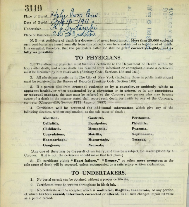 Annie Kazalski Death Certificate