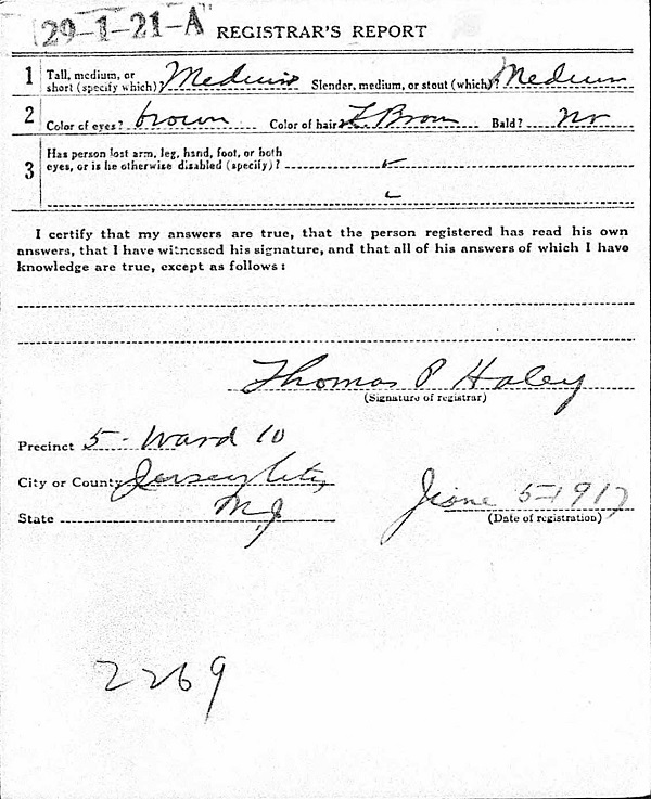 Anthony Nikiperowicz World War I Draft Registration