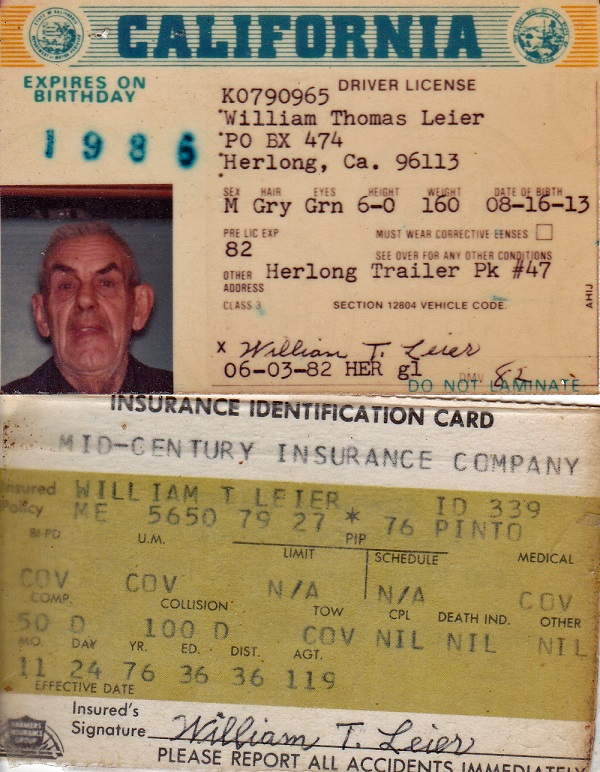 Bill's Driver's License