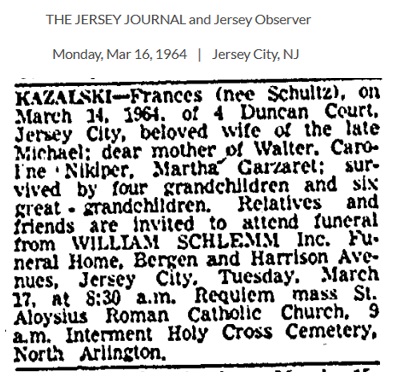 Frances Shultz Kazalski Obituary