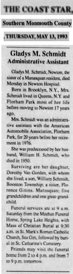 Gladys Berry Schmidt's Obituary