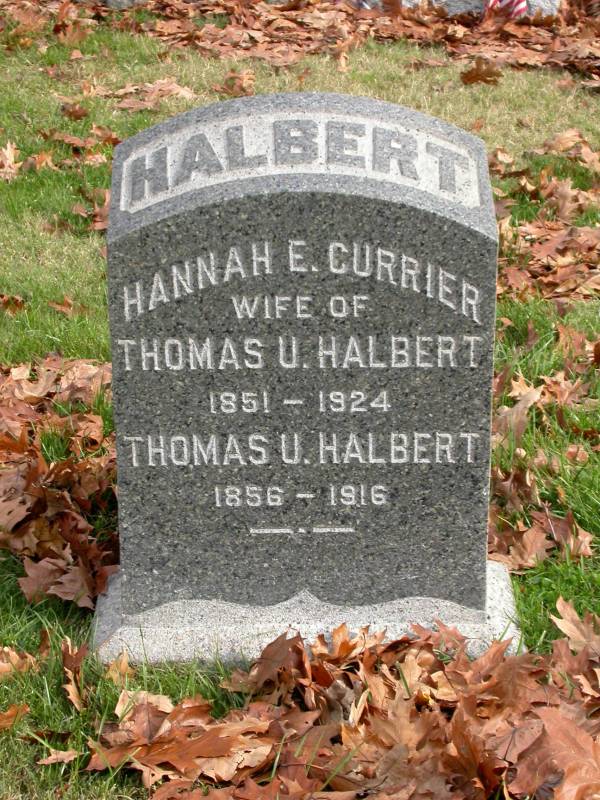 The Greenwood Cemetery Grave of Thomas and Hannah Halbert