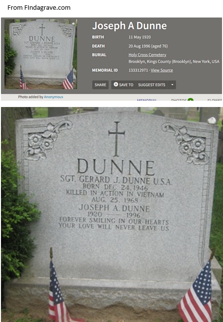 >Joseph Agustus Dunne Cemetery Record