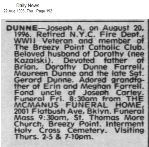 Joseph Dunne Obituary