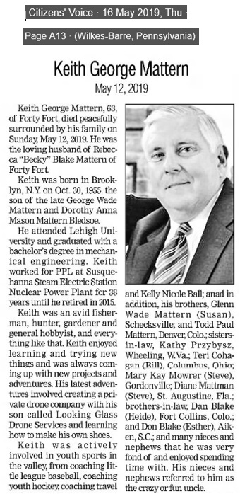 Keith Mattern Obituary