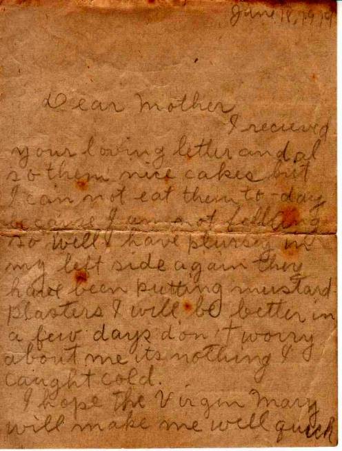 First page of Louisa's first letter