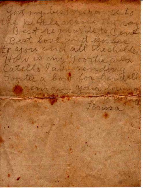 fourth page of Louisa's first letter