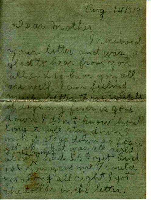 First page of Louisa's fourth letter