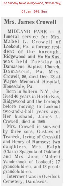 Mabel L. Mead Crowell Obituary