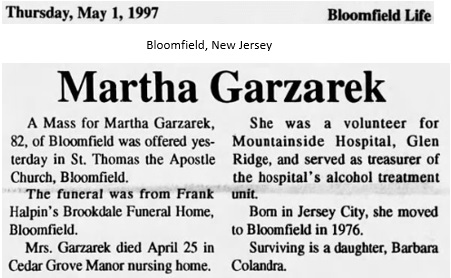 Martha Kazalski Garzarek Obituary