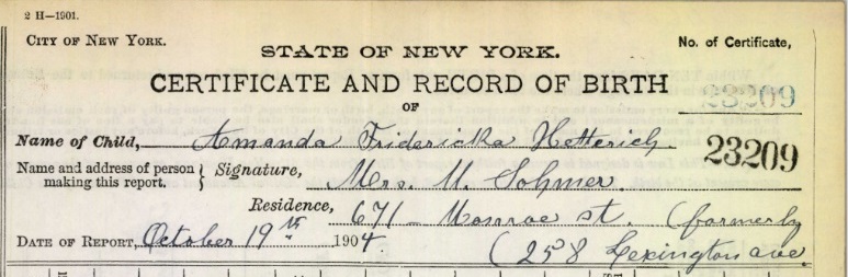 Miranda Hettrich Birth Certificate