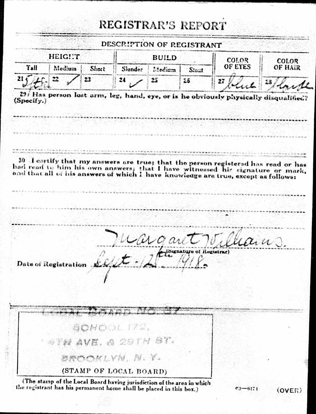 Stanley Kazalski World War I Draft Registration