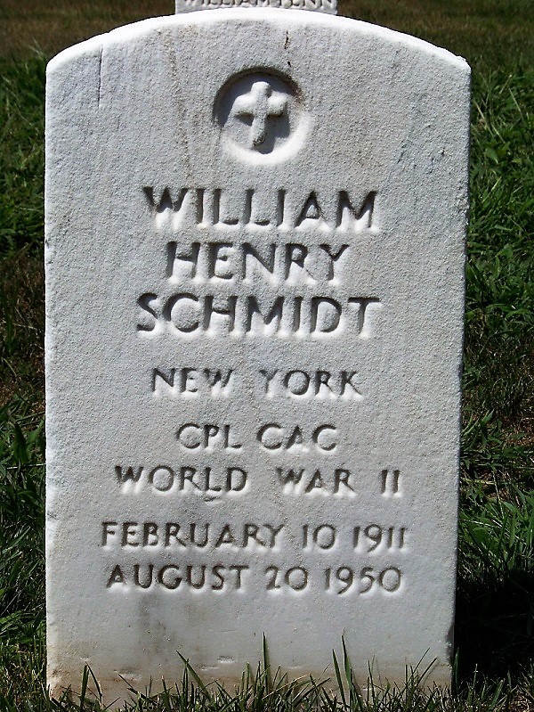 The Grave of William Henry Schmidt at Long Island National Cemetery