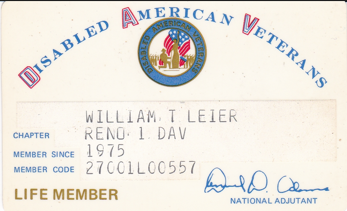 William Thomas Leier's DAV ID