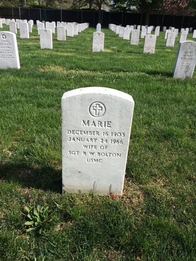 The Grave of Marie Bolton at Long Island National Cemetery