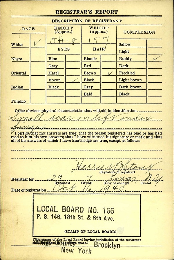 Michael John Golinski World War II Draft Registration