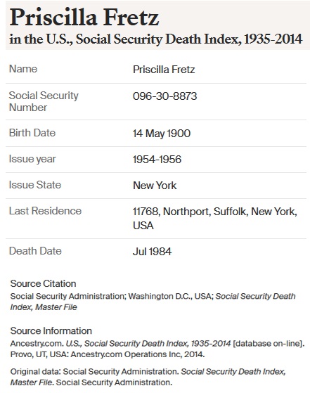 Priscilla Fretz SSDI