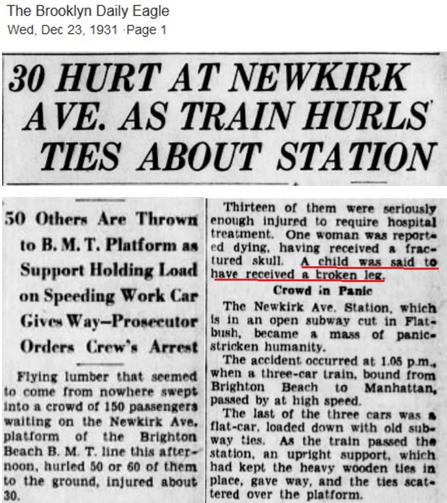 Newkirk Avenue Station Train Wreck 1931